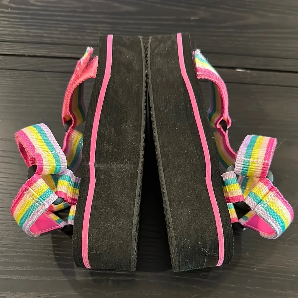 The Children's Place Pink and Black Sandals with Velcro Straps